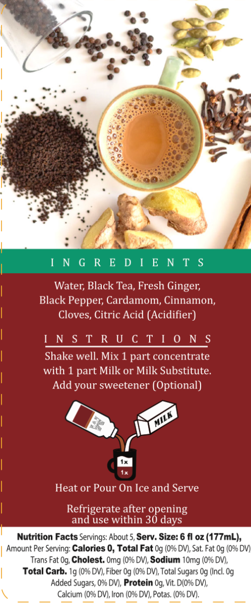 Case of Masala Chai Concentrate - Unsweetened | 32 oz