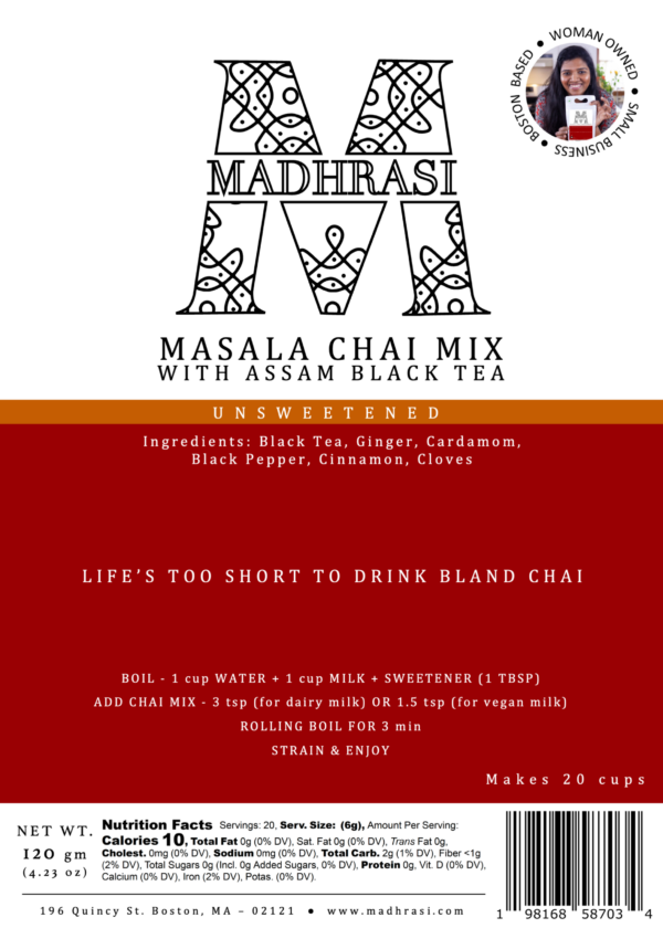 Looseleaf_120_label Small Masala Chai Mix 120 gms (Case of 10)