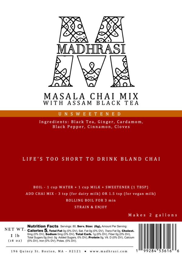 looseleaf_1lb Large Masala Chai Mix (1 lb) - Case of 6